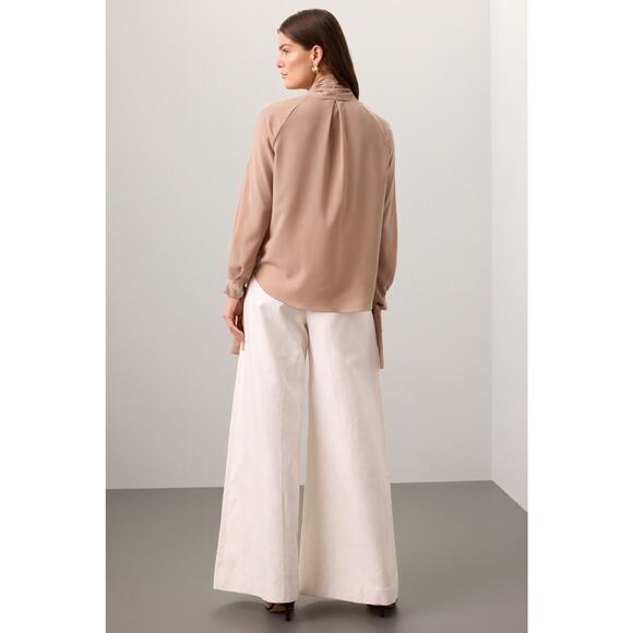 Obando Collective  Beige Wrap Neck Top Size 6 - Picture 5 of 11